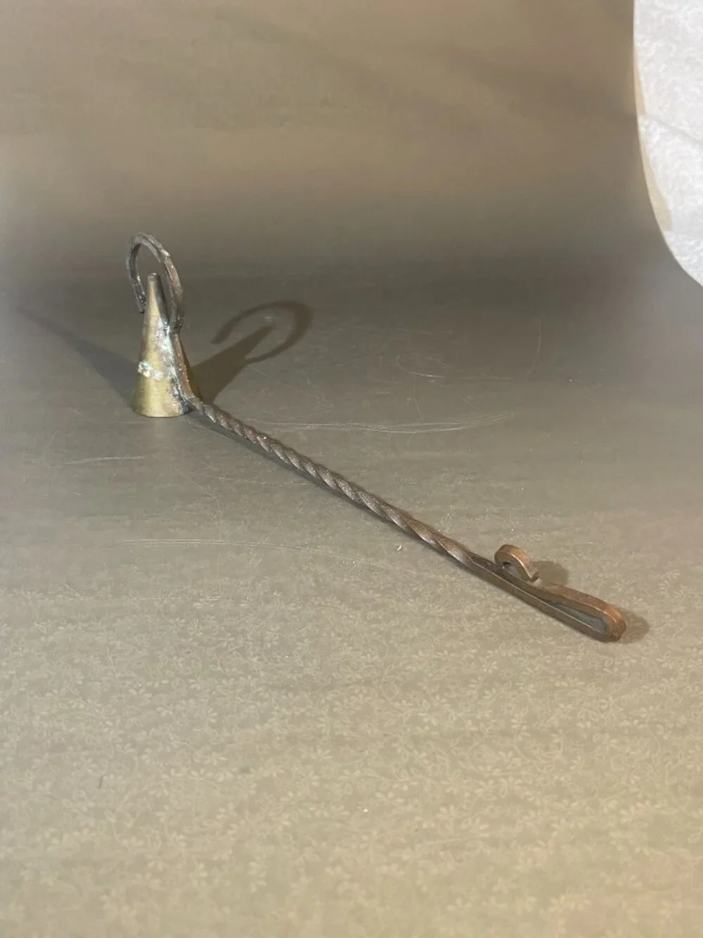 Vintage Brass Candle Snuffer Twisted Handle 10